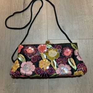 Floral Embellished Clutch Bag